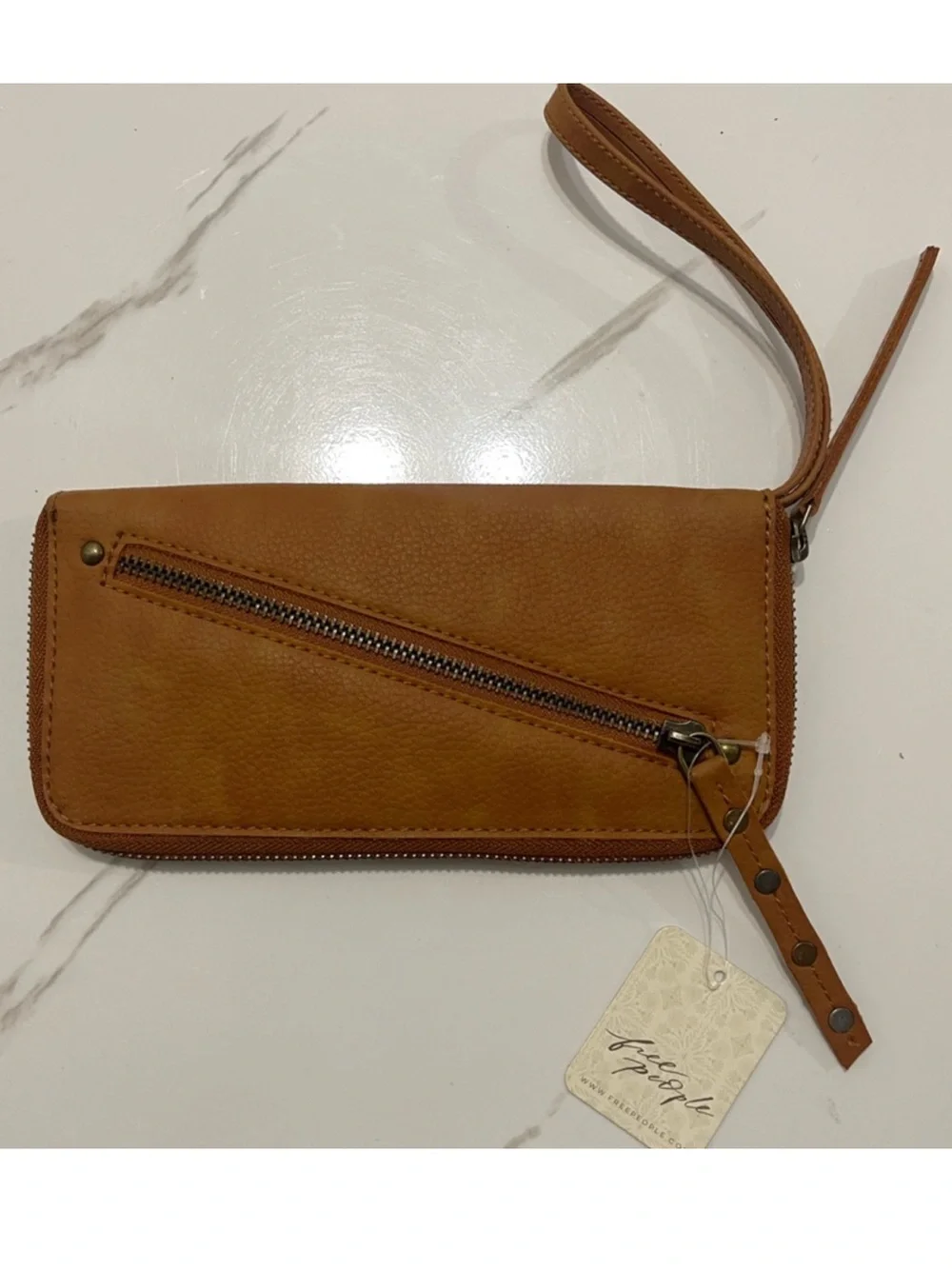 FREE PEOPLE Vegan Distressed Wristlet